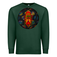 Sports Green african masks round earrings 2 Premium Sweatshirt - BundleAndBundleShop