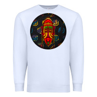 White african masks round earrings 2 Premium Sweatshirt - BundleAndBundleShop