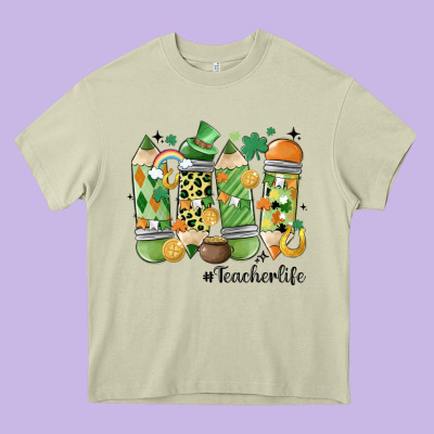 Retro Patricks Day Teacher Life Heavy Core Tee Designed By Maliassmallbusiness