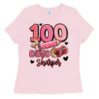 Bubblegum Pink 100 days sharper school Ladies Tee - MaliasSmallBusiness