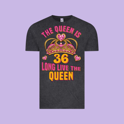 The Queen Is 36 Long Live The Queen Vintage Tee Designed By Jasminsmagicworld