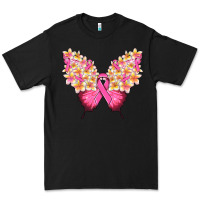 Black Pink ribbon Breast Cancer butterfly Premium Tee - NancyCooperArtShop