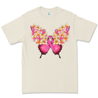 Bone Pink ribbon Breast Cancer butterfly Premium Tee - NancyCooperArtShop