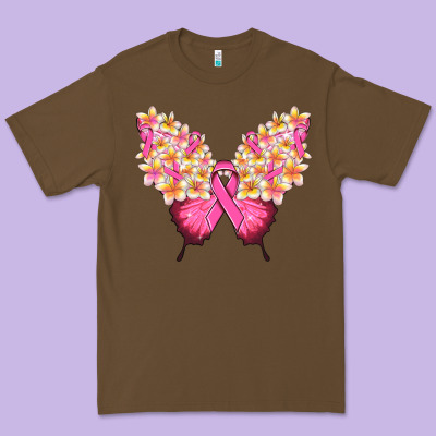 Pink Ribbon Breast Cancer Butterfly Premium Tee Designed By Nancycooperartshop