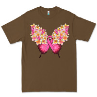 Cacao Pink ribbon Breast Cancer butterfly Premium Tee - NancyCooperArtShop