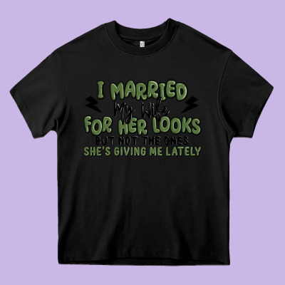 I Married My Wife For Her Looks Heavy Core Tee Designed By Maliassmallbusiness
