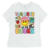 White 100 days in the books Ladies Tee - MaliasSmallBusiness