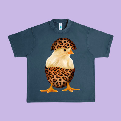 Chick With Leopard Eggshell Urban Heavy Tee Designed By Bettercallsaul