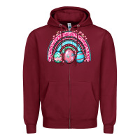Burgundy Easter eggs rainbow Zipper Hoodie - OliviaCreatesArt