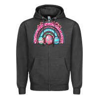 Charcoal Heather Easter eggs rainbow Zipper Hoodie - OliviaCreatesArt