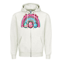 Oatmeal Heather Easter eggs rainbow Zipper Hoodie - OliviaCreatesArt