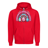 Red Easter eggs rainbow Zipper Hoodie - OliviaCreatesArt
