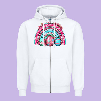 Easter Eggs Rainbow Zipper Hoodie Designed By Oliviacreatesart