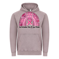 In October We Wear Pink Breast Cancer Awareness Rainbow Vintage Hoodie | Teevron