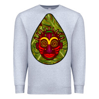 Heather Grey african masks teardrop  7 Premium Sweatshirt - BundleAndBundleShop
