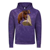 Cloud Purple California Grizzly Bear Vintage Hoodie - RanaPortraitStore