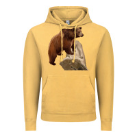 Vintage Mustard California Grizzly Bear Vintage Hoodie - RanaPortraitStore