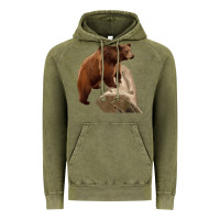 Vintage Olive California Grizzly Bear Vintage Hoodie - RanaPortraitStore