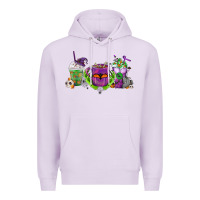Lilac Halloween Coffee Cups Premium Hoodie - FaDigitalArtStudio
