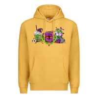Mustard Halloween Coffee Cups Premium Hoodie - FaDigitalArtStudio