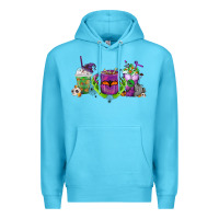 Ocean Blue Halloween Coffee Cups Premium Hoodie - FaDigitalArtStudio