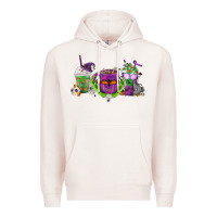 Pale Pink Halloween Coffee Cups Premium Hoodie - FaDigitalArtStudio
