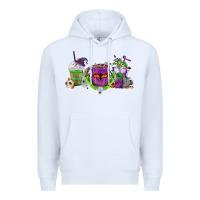 White Halloween Coffee Cups Premium Hoodie - FaDigitalArtStudio