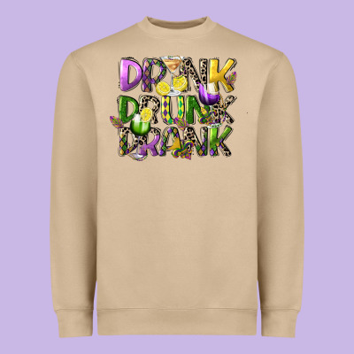 Drink Drunk Drank Heavyweight Sweatshirt Designed By Cowgirlartshop