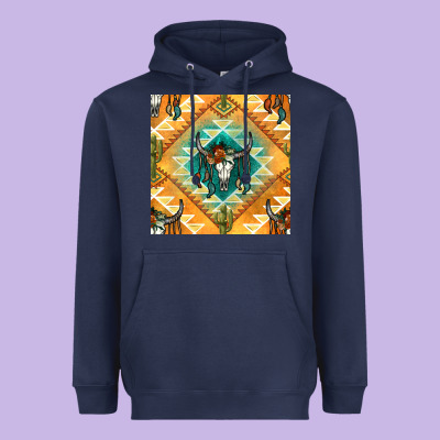 Native American Aztec Seamless Pattern Heavyweight Hoodie Designed By Bundleandbundleshop