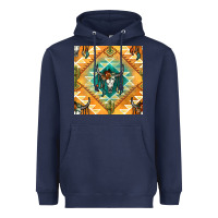 Navy native american aztec seamless pattern Heavyweight Hoodie - BundleAndBundleShop