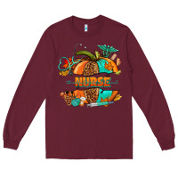 Burgundy pumpkin nurse Long Sleeve Tee - NancyCooperArtShop