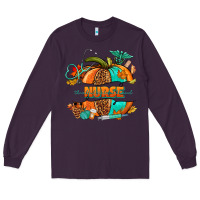 Plum pumpkin nurse Long Sleeve Tee - NancyCooperArtShop