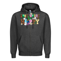 Charcoal Heather Easter Day Don't worry be hoppy Zipper Hoodie - OliviaCreatesArt