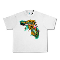 Lunar Rock Florida Map with Sunflower and Serape Cactus Urban Heavy Tee - Bettercallsaul