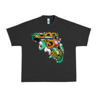 Pigment Black Florida Map with Sunflower and Serape Cactus Urban Heavy Tee - Bettercallsaul