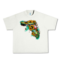 Pistachio Florida Map with Sunflower and Serape Cactus Urban Heavy Tee - Bettercallsaul