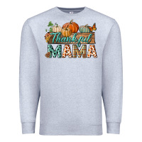 Heather Grey thankful mama Premium Sweatshirt - BundleAndBundleShop