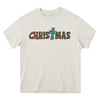 Cream christmas cross Heavy Core Tee - AdoDesignShop