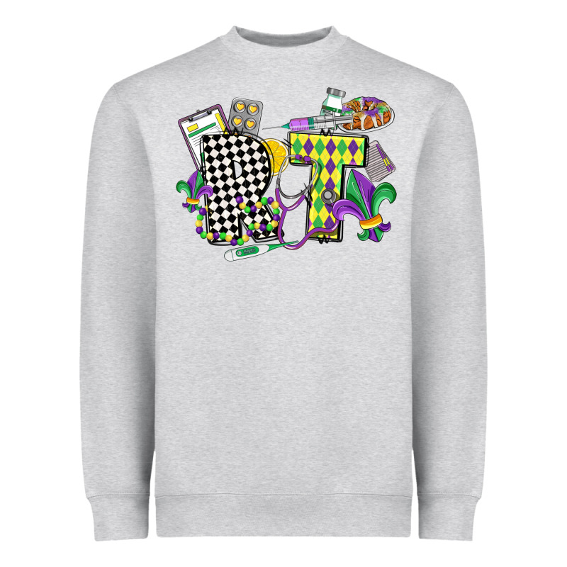 Respiratory Therapist Mardi Gras Heavyweight Sweatshirt by CowGirlArtShop | Teevron