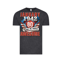 Vintage Black january 1942 80 years of being awesome Vintage Tee - Jasminsmagicworld