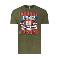 Vintage Olive january 1942 80 years of being awesome Vintage Tee - Jasminsmagicworld