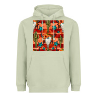 Matcha bull skull cactus seamless pattern Heavyweight Hoodie - BundleAndBundleShop