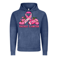 Vintage Denim tackle cancer pumpkins football and ribbon breast cancer awareness Vintage Hoodie - Jasminsmagicworld