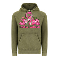 Vintage Olive tackle cancer pumpkins football and ribbon breast cancer awareness Vintage Hoodie - Jasminsmagicworld