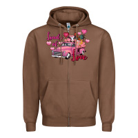 Chestnut Loads of love Valentine's Day farm truck Zipper Hoodie - FaDigitalArtStudio