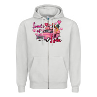 Dove Grey Loads of love Valentine's Day farm truck Zipper Hoodie - FaDigitalArtStudio