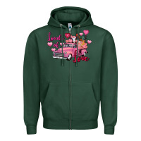 Sports Green Loads of love Valentine's Day farm truck Zipper Hoodie - FaDigitalArtStudio