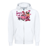 White Loads of love Valentine's Day farm truck Zipper Hoodie - FaDigitalArtStudio