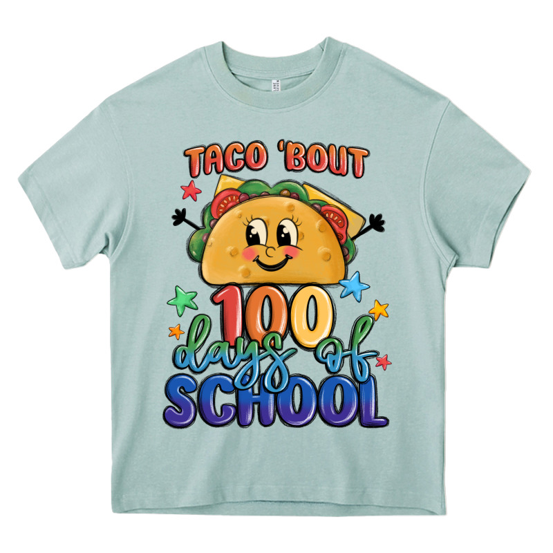 Taco Bout 100 Days Of School Heavy Core Tee by MaliasSmallBusiness | Teevron