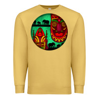 Antique Gold african masks round earrings 3 Premium Sweatshirt - BundleAndBundleShop